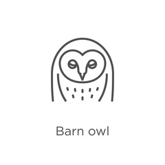 Wall Mural - Barn owl icon vector from owl collection. Thin line Barn owl outline icon vector illustration. Outline, thin line Barn owl icon for website design and mobile, app development.