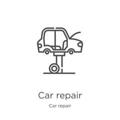 Wall Mural - car repair icon vector from car repair collection. Thin line car repair outline icon vector illustration. Outline, thin line car repair icon for website design and mobile, app development.