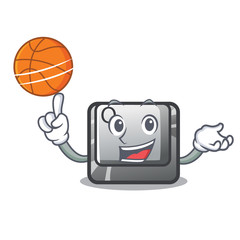 Sticker - With basketball button Q isolated in the mascot