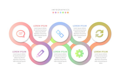 Wall Mural - vector infographic design ui template colorful spiral round cross gradient labels and icons