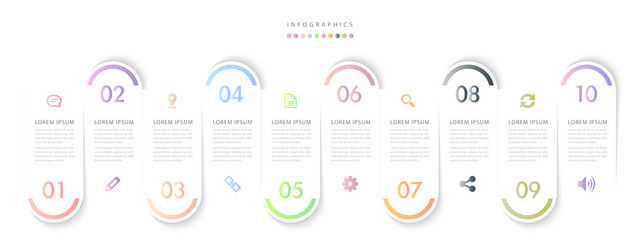 Wall Mural - vector infographic design ui template colorful gradient tag labels and icons