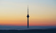 Tallinn tv tower in a light of sunset