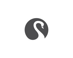 Sticker - Swan logo Template vector