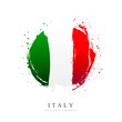 Italian flag in the form of a large circle. Vector illustration