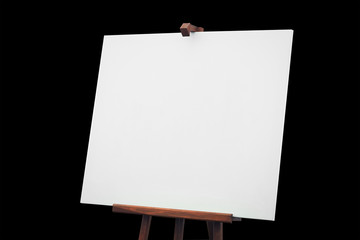 Sticker - empty canvas board isolated on black background with clipping path