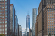 World Trade Center between buildings of lower Manhattan, in New York City, USA
