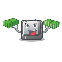 Sticker - With money bag button S on a computer cartoon