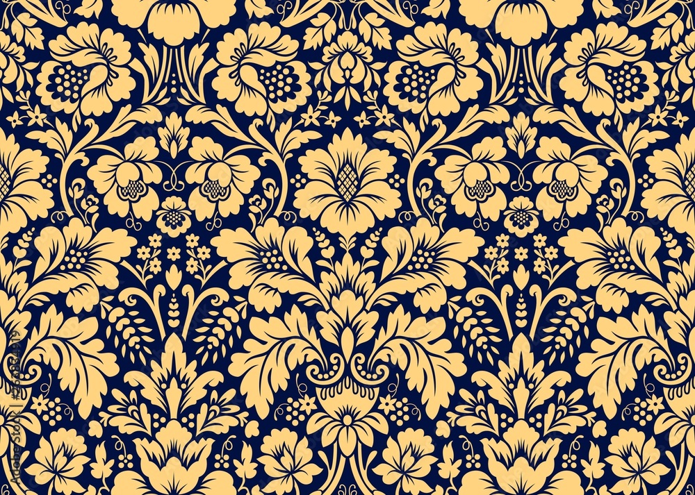 Fotografia Vector seamless damask gold patterns