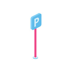 Parking sign 3d Vector Isometric icon illustration