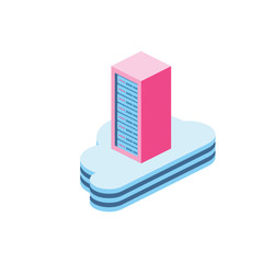 Poster - Server clouds 3d Vector Isometric icon illustration