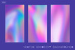 Abstract Modern pastel colored holographic vector gradient backgrounds in 80s style. Synthwave. Vaporwave style. Retrowave, retro futurism, webpunk. Modern screen design for mobile app