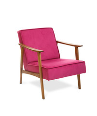 Wall Mural - Pink Modern armchair on white background, included clipping path