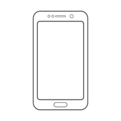 Fototapete - Grey color smartphone mobile phone with power button and empty screen front view vector.