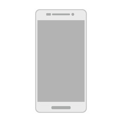 Fototapete - Grey smartphone with camera, menu button and empty screen. Gray smartphone front view with blank screen. Flat style grey smartphone.