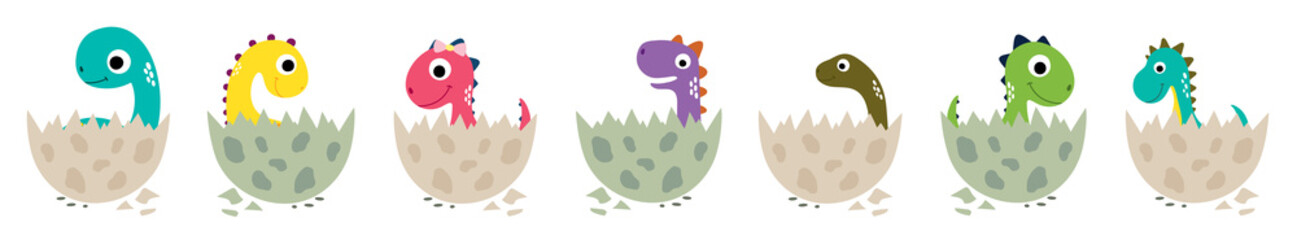 Cute cartoon dinosaurs collection