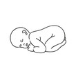 © krissikunterbunt - sleeping baby outline hand drawing isolated on white background vector illustration EPS10