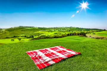 Blanket of free space for your decoration and summer sunny day in Tuscany 