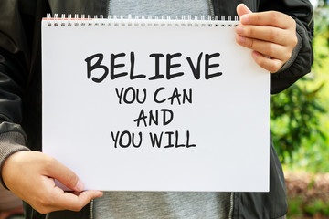 Wall Mural - Inspirational quotes - Believe you can and you will.