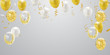 Celebration banner with Gold balloons background. Sale Vector illustration.