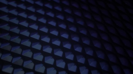 Poster - Black glossy scales. Abstract background. Geometric composition with moving tiles. Motion design. Smooth hypnotic wavy pattern. 3d loop animation. 4K UHD