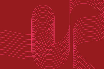 Wall Mural - abstract background pattern made with curvy thin lines in red and pink colors. modern, simple, decor