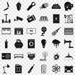 Poster - Good energy icons set. Simple style of 36 good energy vector icons for web for any design