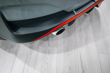 Wall Mural - Modern sport car exhaust system pipes. Exhaust system of hot hatchback