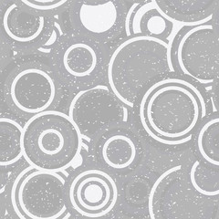 Poster - Modern vector abstract seamless geometric pattern with  circles in retro scandinavian style. Neutral gray and white colored shapes with worn out texture.