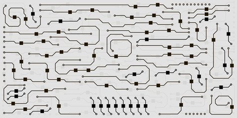 Leinwandbilder - Vector circuit board illustration. Abstract circuit board background