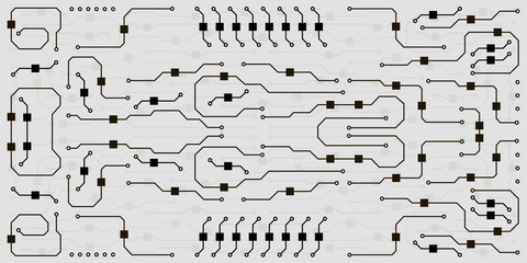 Leinwandbilder - Vector circuit board illustration. Abstract circuit board background