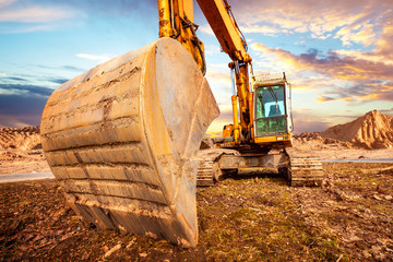 Excavator on the construction site