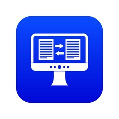 Poster - Translator app on the screen of computer icon digital blue for any design isolated on white vector illustration