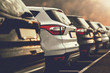 canvas print picture - SUVs parked in a car dealership