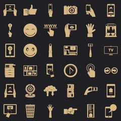 Poster - Gadget icons set. Simple style of 36 gadget vector icons for web for any design