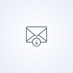 Poster - Drop down email, vector best gray line icon