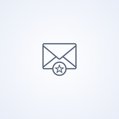 Poster - Favorites email, vector best gray line icon