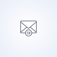 Poster - Video email, vector best gray line icon
