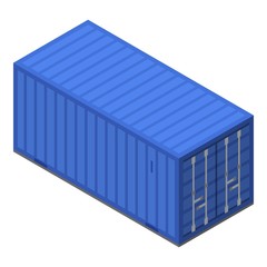 Poster - Blue container icon. Isometric of blue container vector icon for web design isolated on white background
