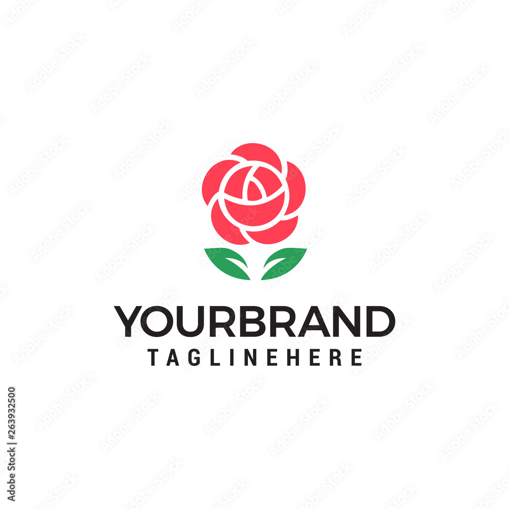 Rose flower logo design concept template vector Stock Vector | Adobe Stock