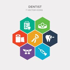 Wall Mural - simple set of empty syringe, fake tooth, filler, forceps of dentist tools icons, contains such as icons gauze, headlamp, health report and more. 64x64 pixel perfect. infographics vector