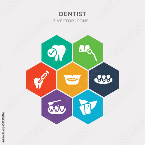 Photographie simple set of mint gum, clean tooth, denture, mouth icons, contains such as icons dental needle, dental, healthy tooth and more