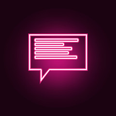 Poster - bubbles communicating with the text icon. Elements of Web in neon style icons. Simple icon for websites, web design, mobile app, info graphics