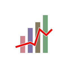 Simple business chart, show increase sales.- vector