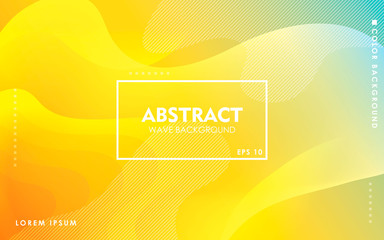 Canvas Print - dynamic wave background. modern yellow and blue gradient color wavy abstract shape composition. colo