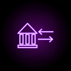Poster - exchange neon icon. Elements of business set. Simple icon for websites, web design, mobile app, info graphics