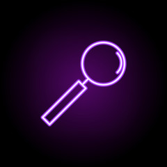 Poster - search magnifier neon icon. Elements of business set. Simple icon for websites, web design, mobile app, info graphics
