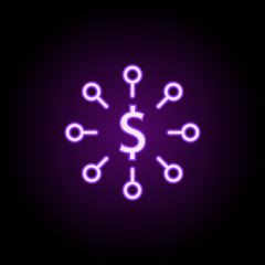 Poster - dollar symbol neon icon. Elements of business set. Simple icon for websites, web design, mobile app, info graphics