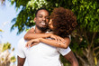 © Samuel B. - Outdoor protrait of black african american couple - Guy carrying girfriend on his back