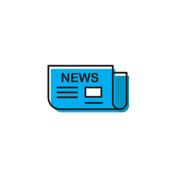 News symbol. Newspaper line icon, outline vector symbol illustration, linear pictogram isolated on white