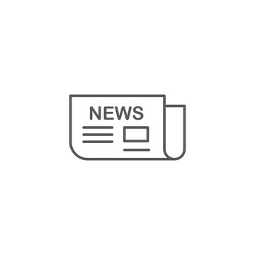 News symbol. Newspaper line icon, outline vector symbol illustration, linear pictogram isolated on white